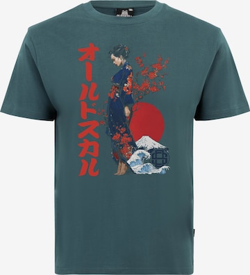 T-Shirt 'Asian Fuji Wave Graphic' Oldskull en vert : devant