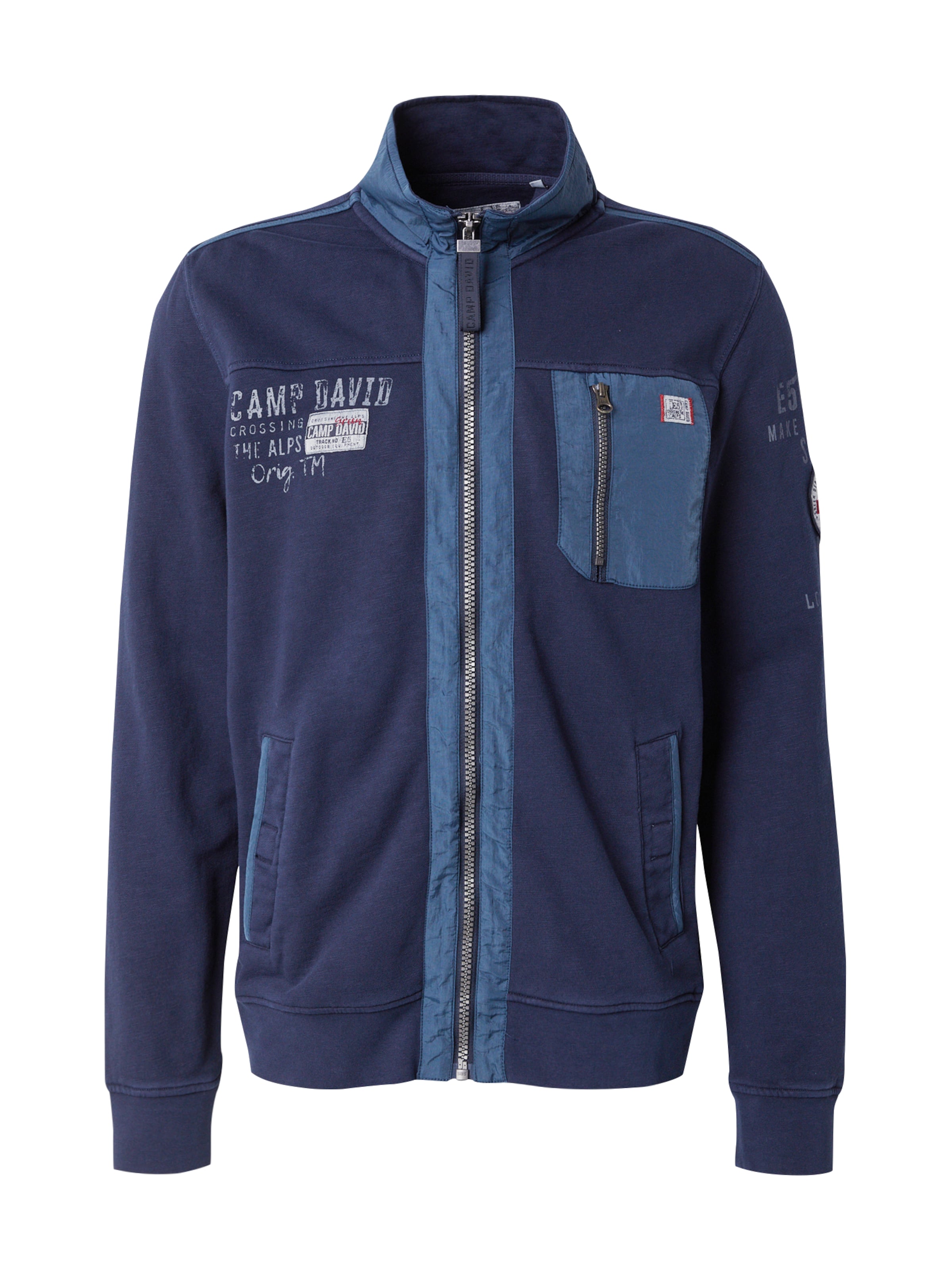 Hoodie Camp David Sweatjacke Blau Camp David Sweat Jacke