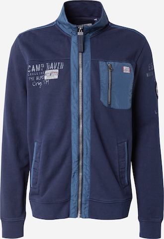 Hoodie Camp David Sweatjacke Blau Camp David Sweat Jacke