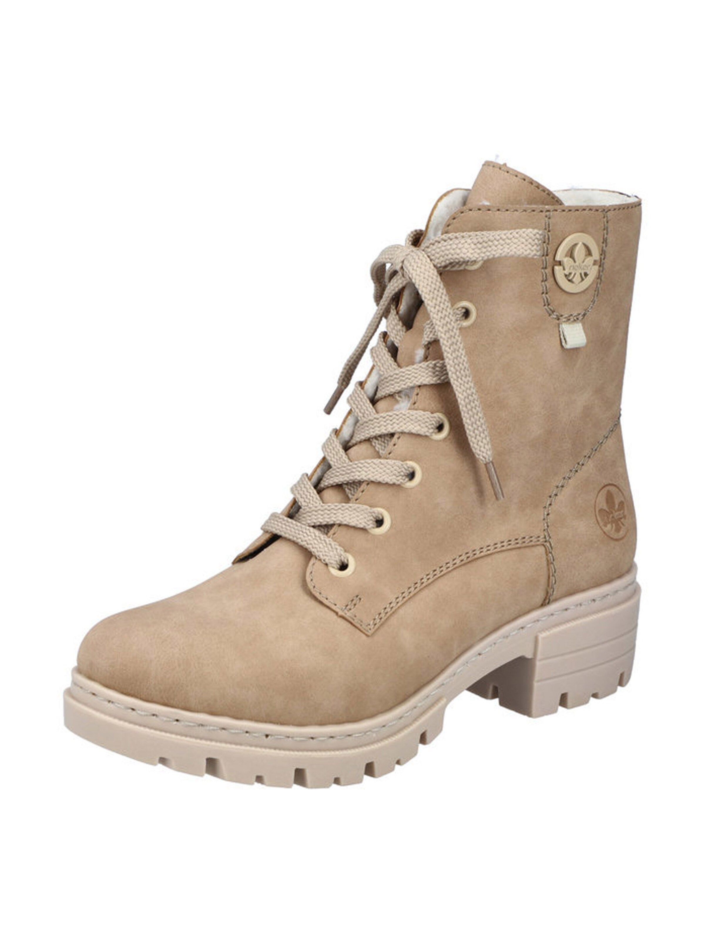 Bottines à lacets Rieker en beige : devant