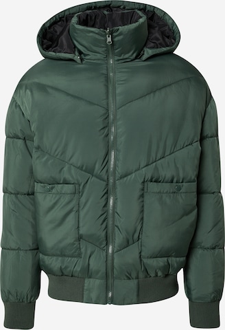 ABOUT YOU x Benny Cristo Between-Season Jacket 'Bruno' in Green: front