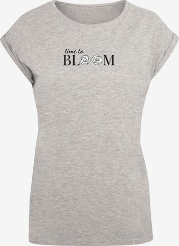 Merchcode T-Shirt 'Time To Bloom' in Grau: predná strana