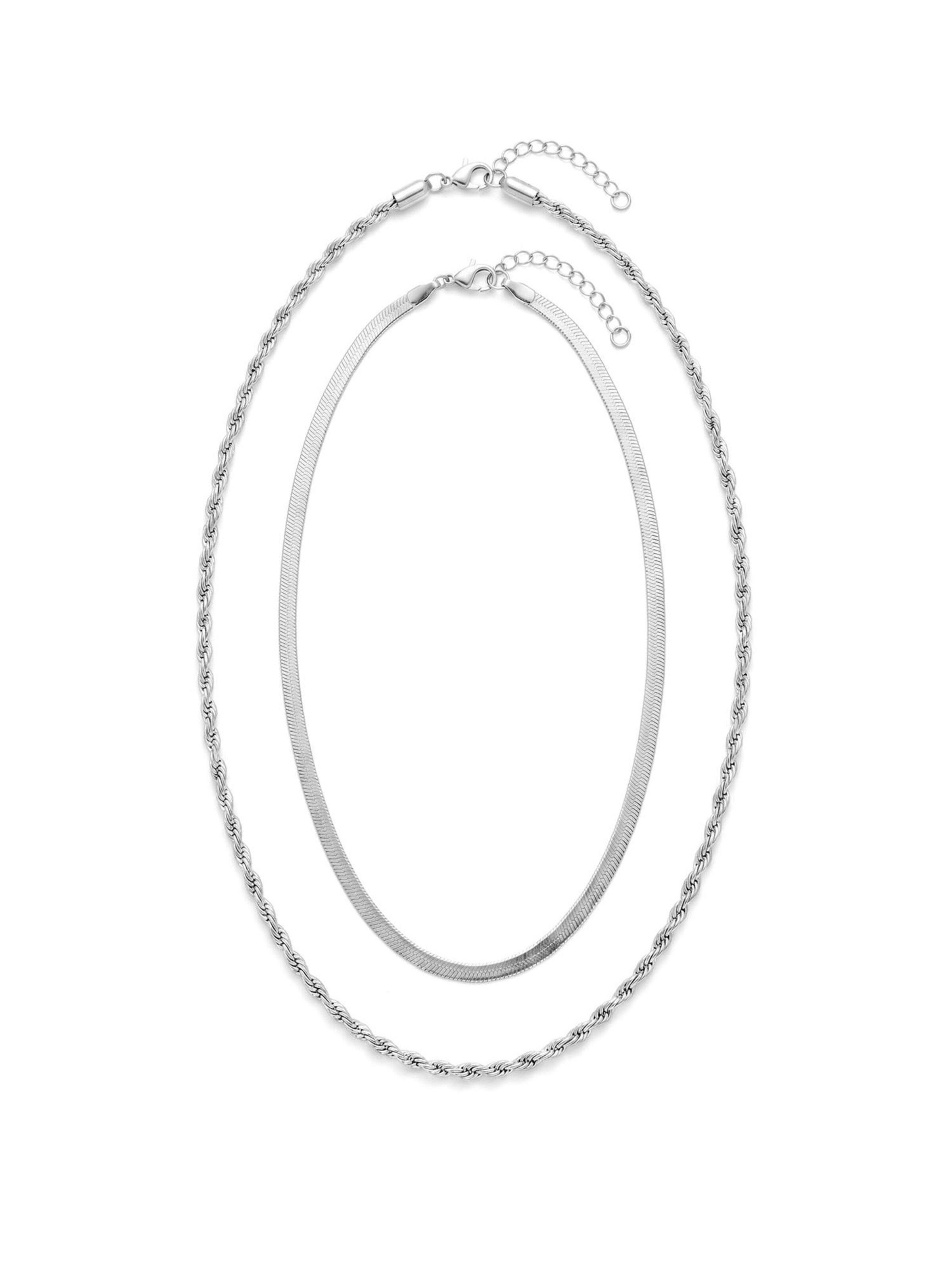 Nemomatheo Necklace 'Rope & Silk' in Silver: front