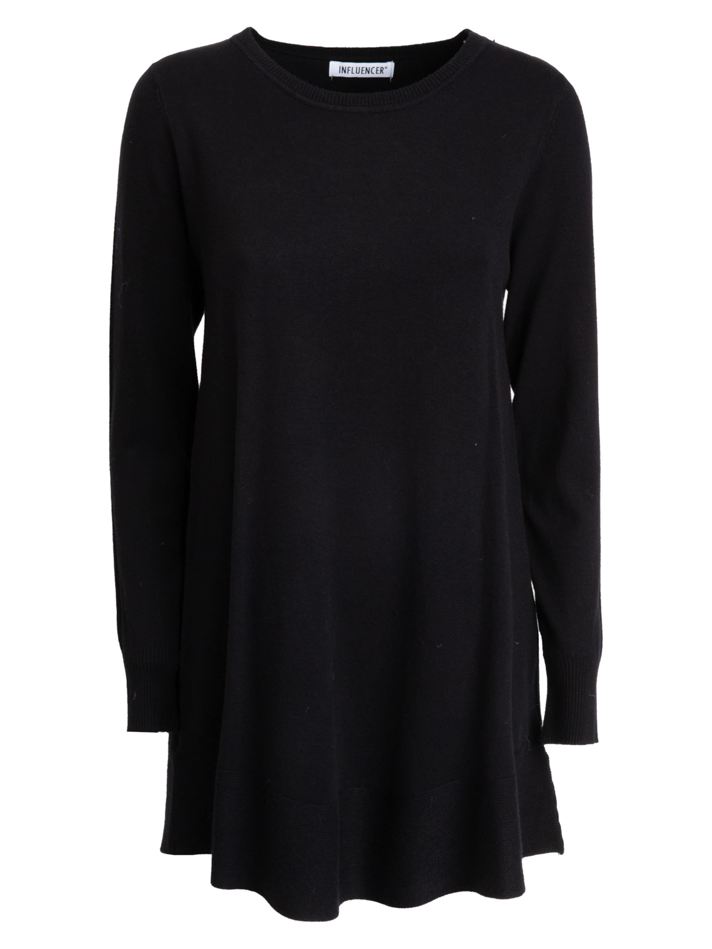 Influencer Pullover in Schwarz: Vorderseite