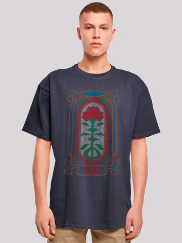F4NT4STIC Shirt 'Stranger Things Rose Window Netflix TV Series' in Blauw: voorkant
