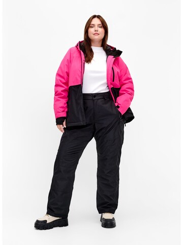 Zizzi Winter Jacket 'Msnowing' in Pink