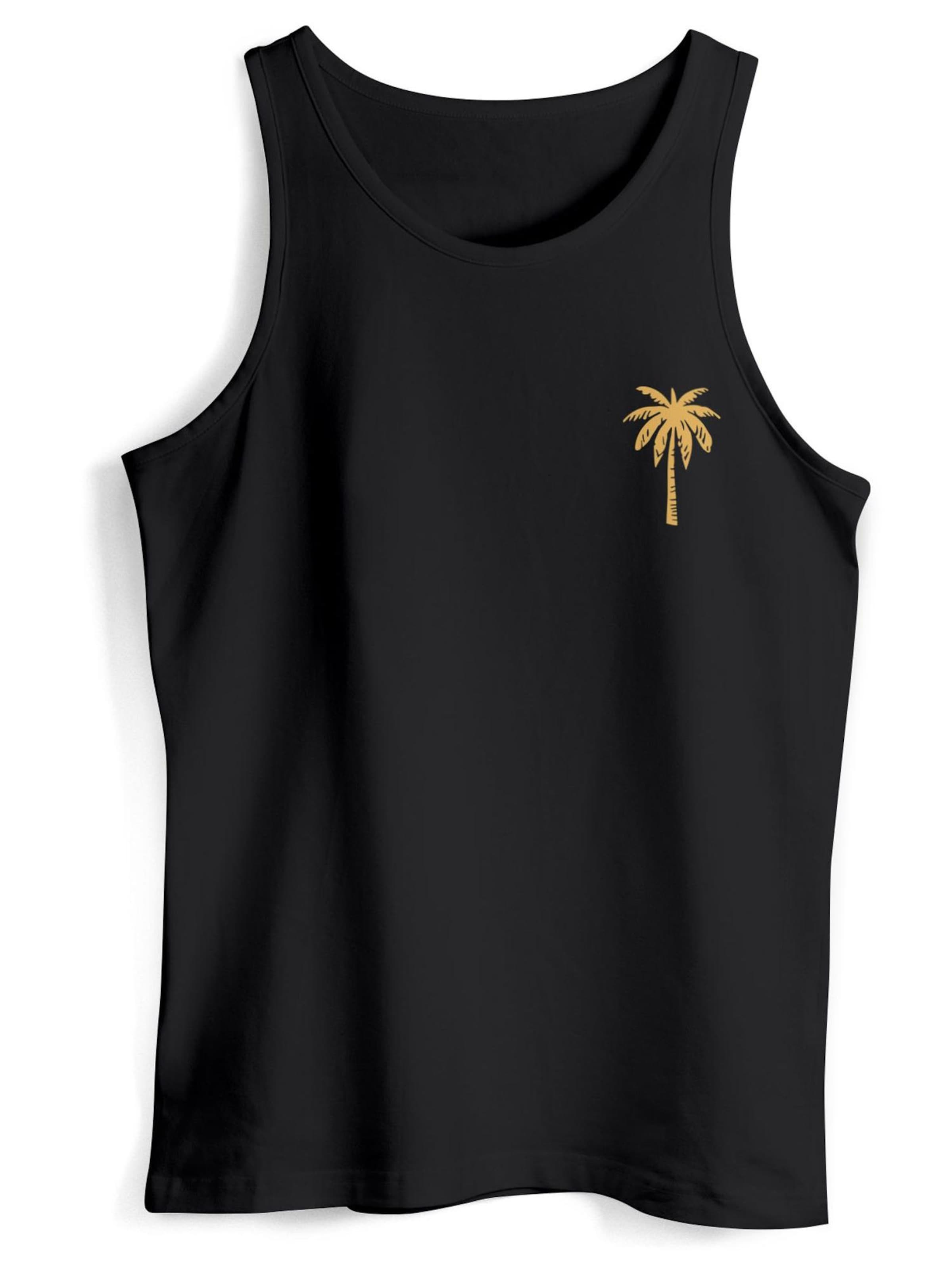 Neverless Shirt 'Palme' in Black: front