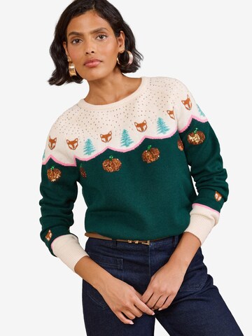 love & roses Pullover in Grün: Vorderseite