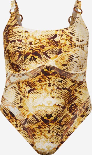 River Island Plus Jednodielne plavky - hnedá / žltá / biela, Produkt
