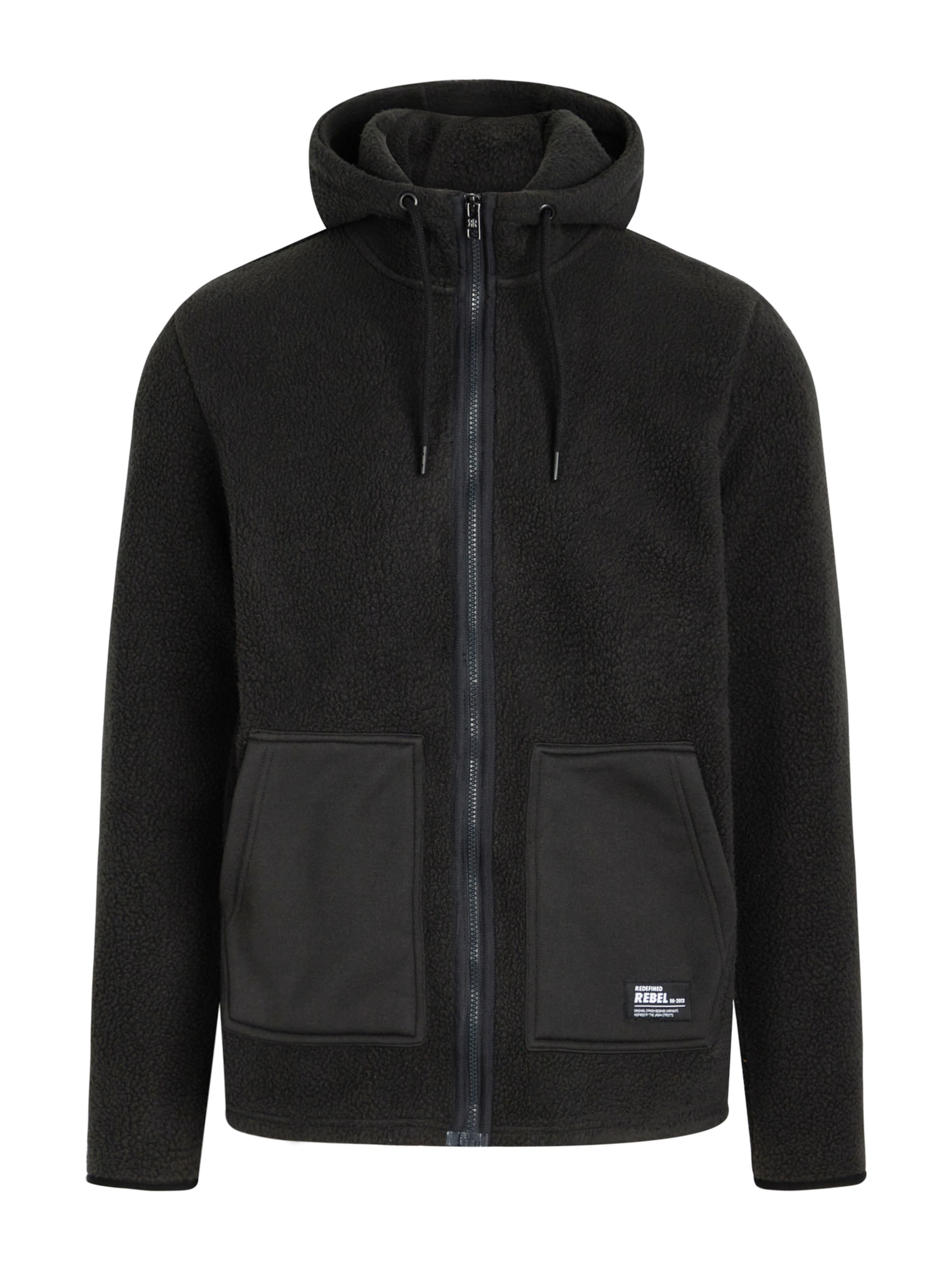 Redefined Rebel Fleecová mikina 'Elmer' – černá: přední strana