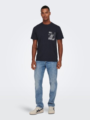 Only & Sons T-Shirt 'Perry' in Blau
