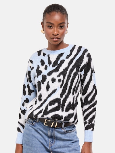 Lipsy Pull-over en bleu clair / noir / blanc, Vue avec produit