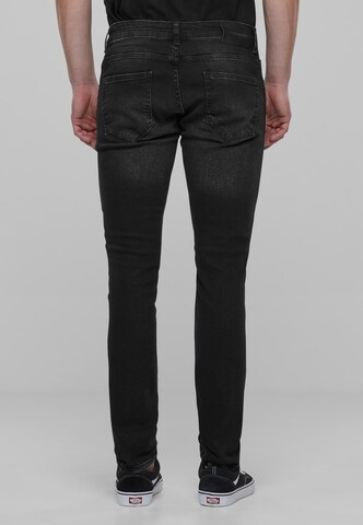 2Y Premium Tapered Jeans in Schwarz