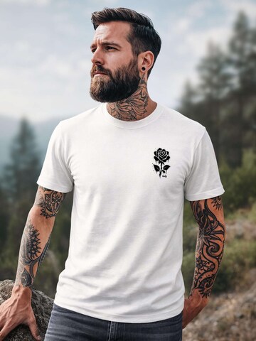 Neverless Shirt 'Graffiti Rose' in White