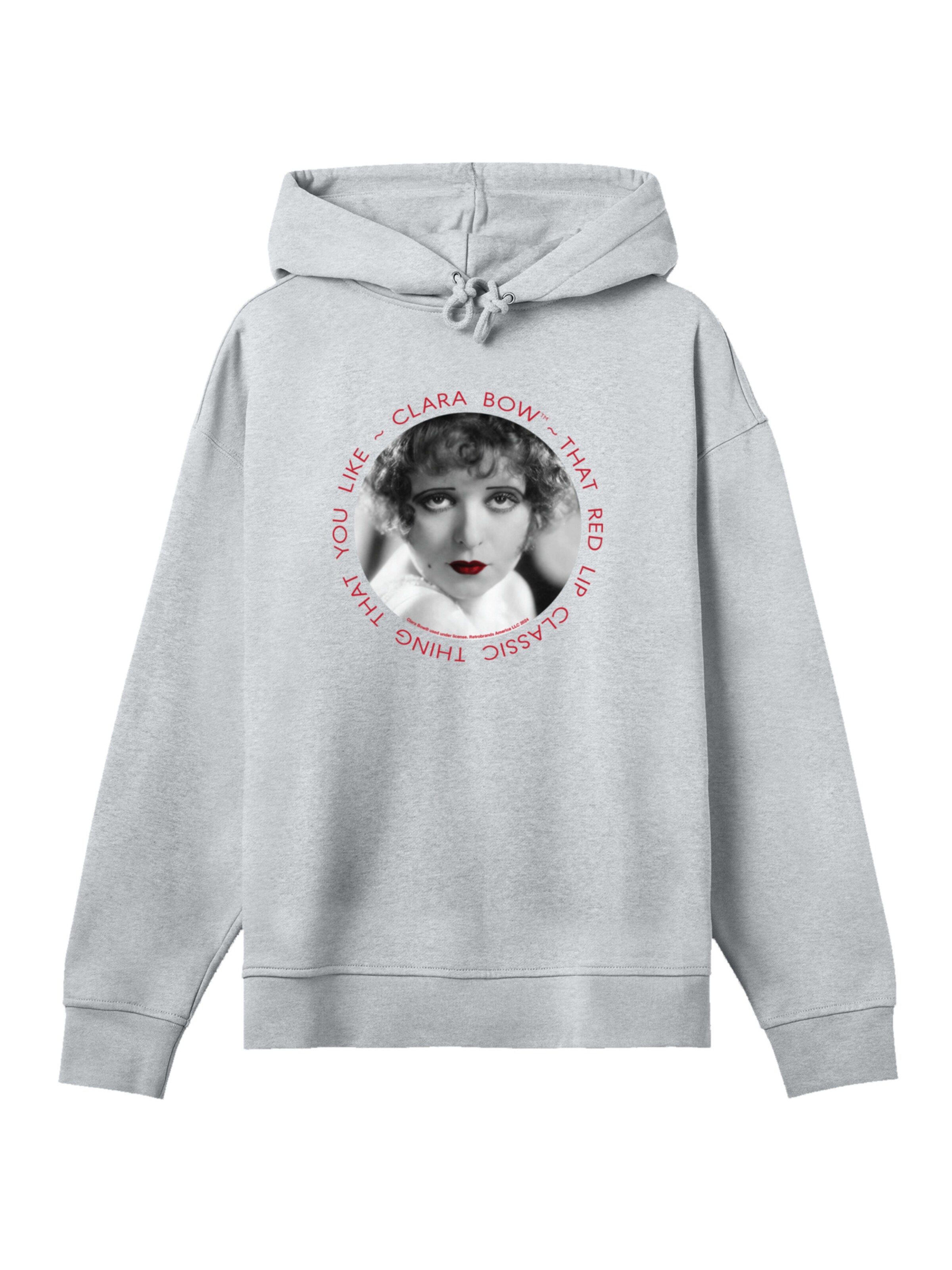 F4NT4STIC Sweatshirt 'Clara Bow That Red Lip Classic Thing Circle' in Grey: front