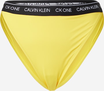 Calvin Klein Swimwear Bikini Bottoms in Yellow: front