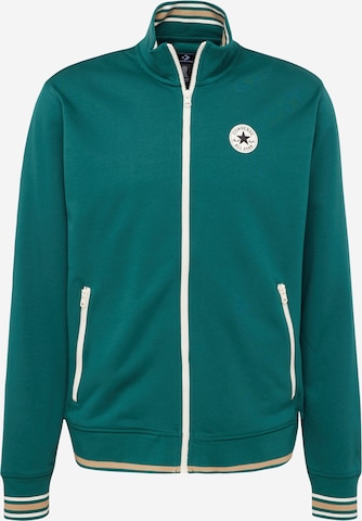 CONVERSE - Sudadera con cremallera en verde: frente