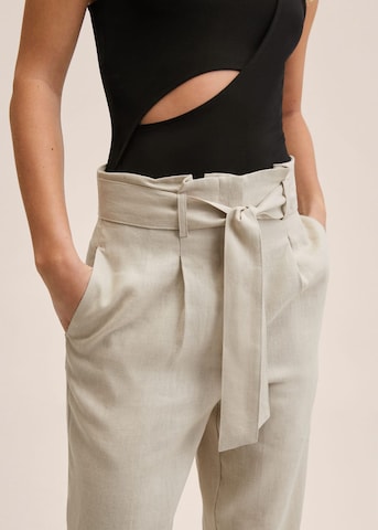 MANGO Regular Pleat-Front Pants 'Ampabelt' in Grey