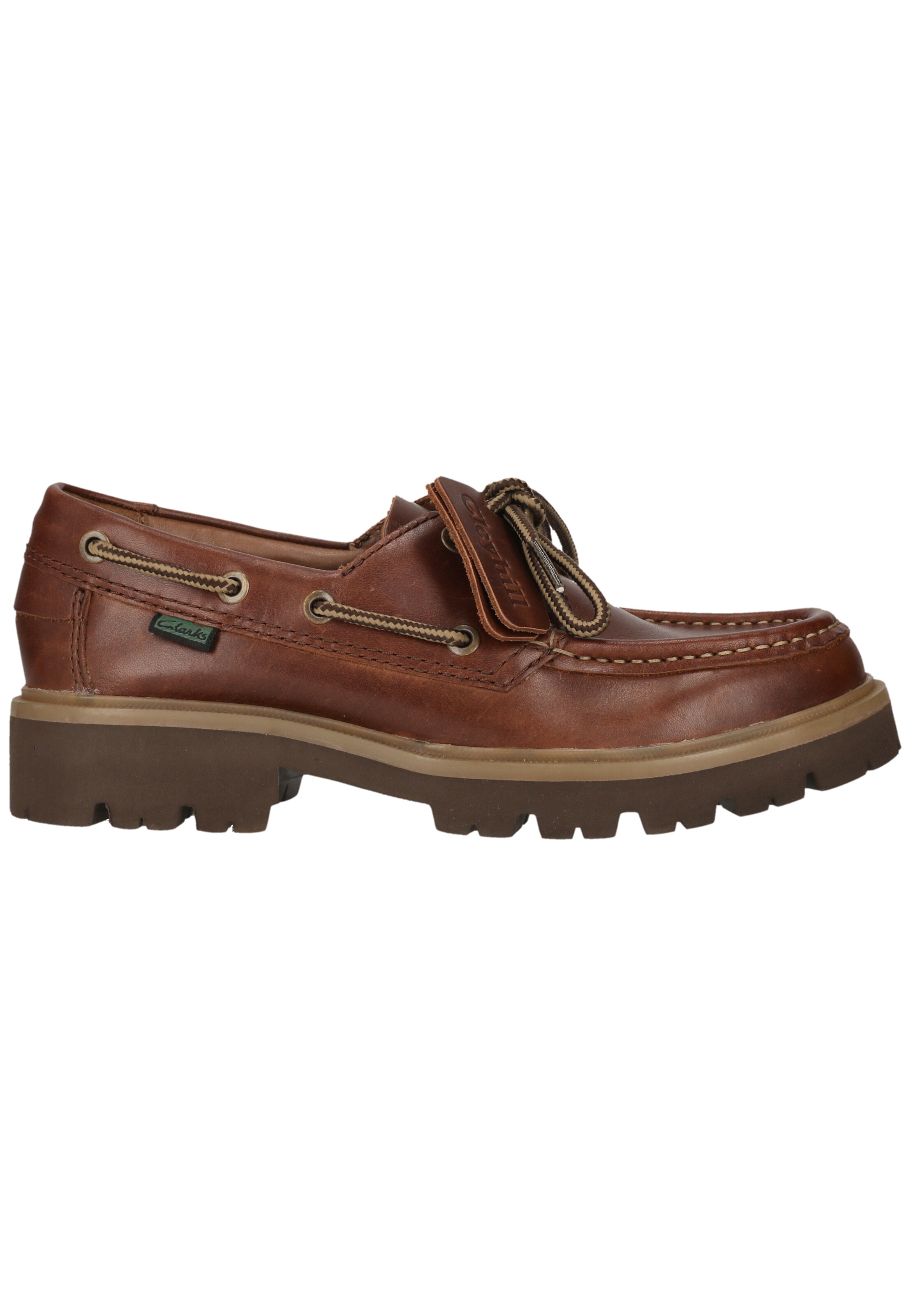 CLARKS Veterschoen 'Cleyhill Boat' in Bruin