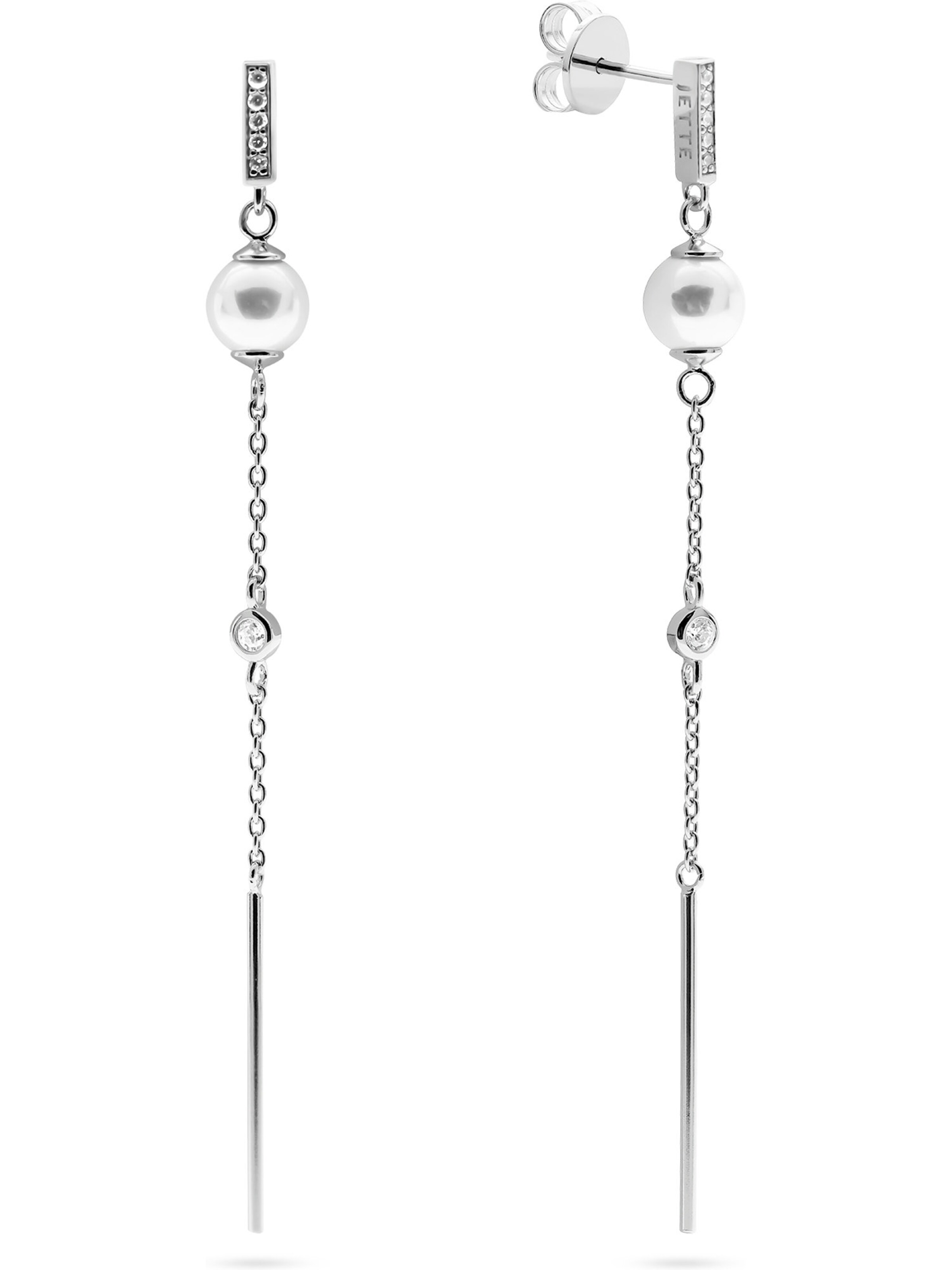 JETTE Ohrringe in One Size in silber / weiß, Produktansicht