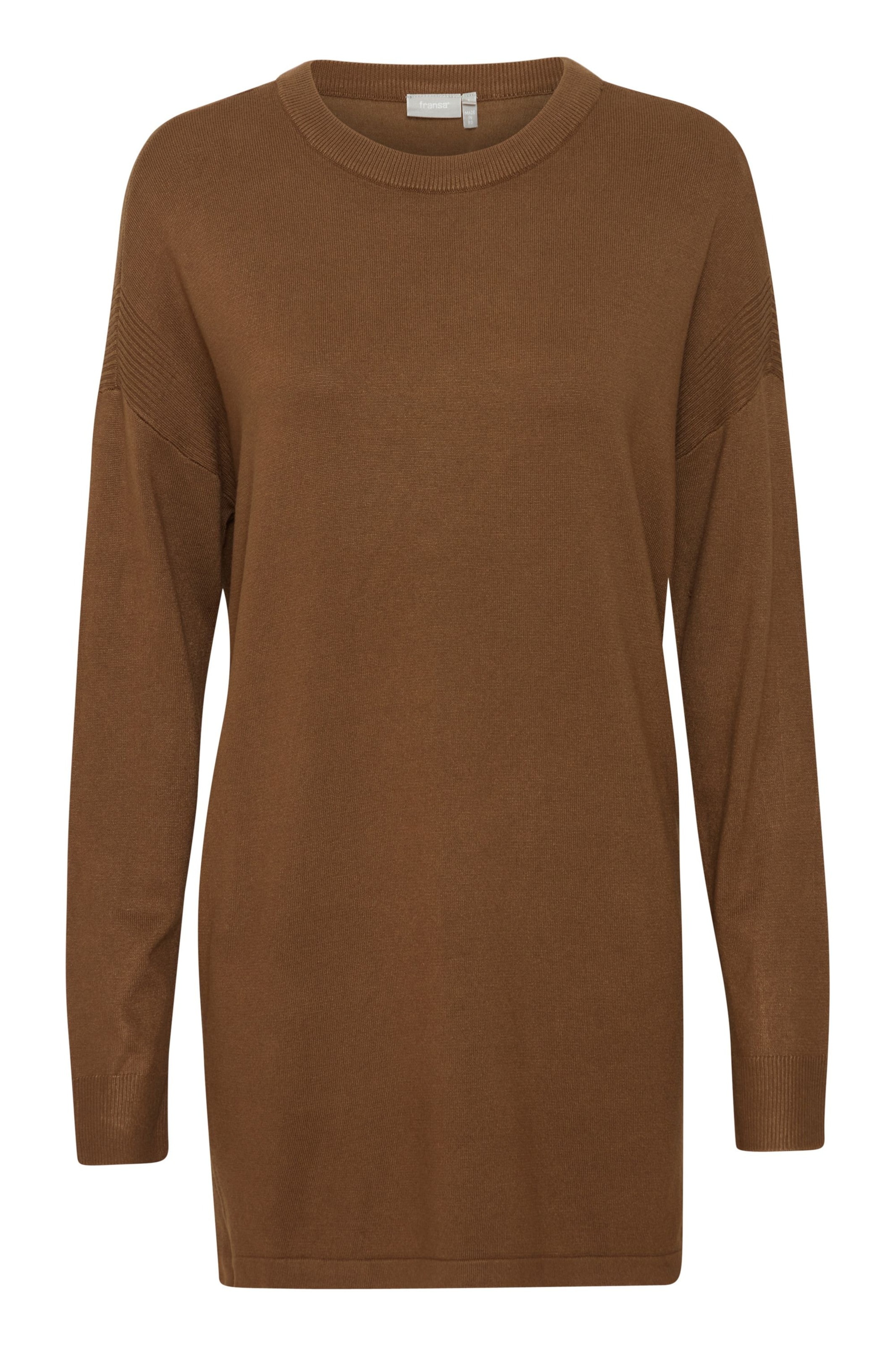 Fransa Pullover 'Blume' in Braun: Vorderseite