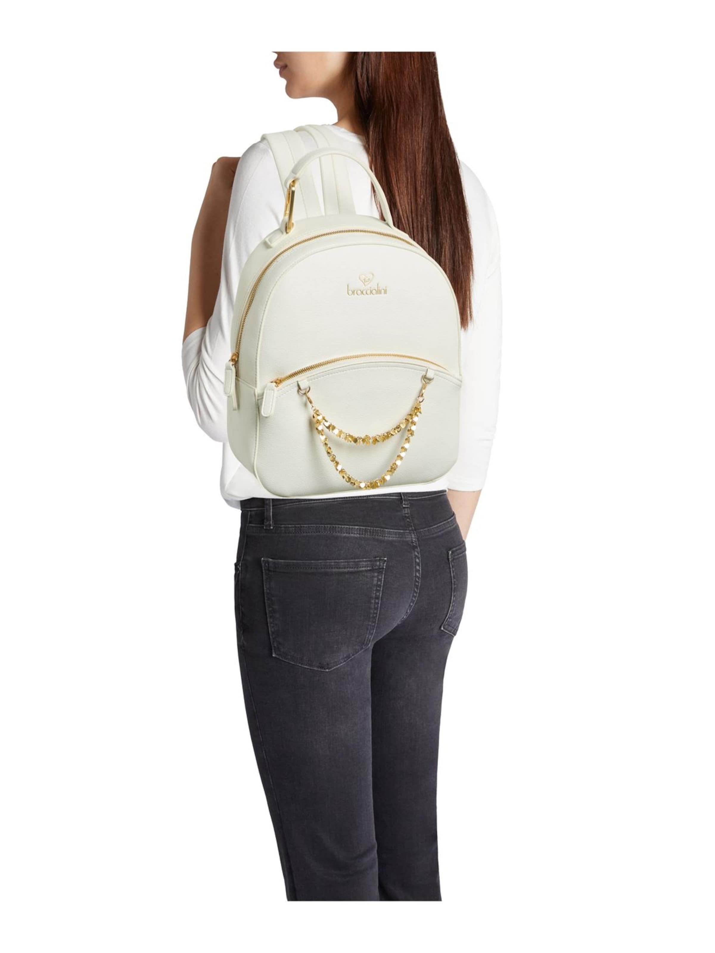 Braccialini Rucksack 'Amy'‌‌‌‌‌‌‌‌‌‌ in Weiß: Vorderseite
