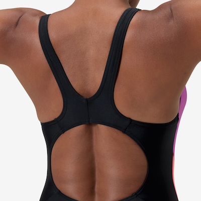 SPEEDO Sportbadeanzug in orchidee / himbeer / schwarz, Produktansicht