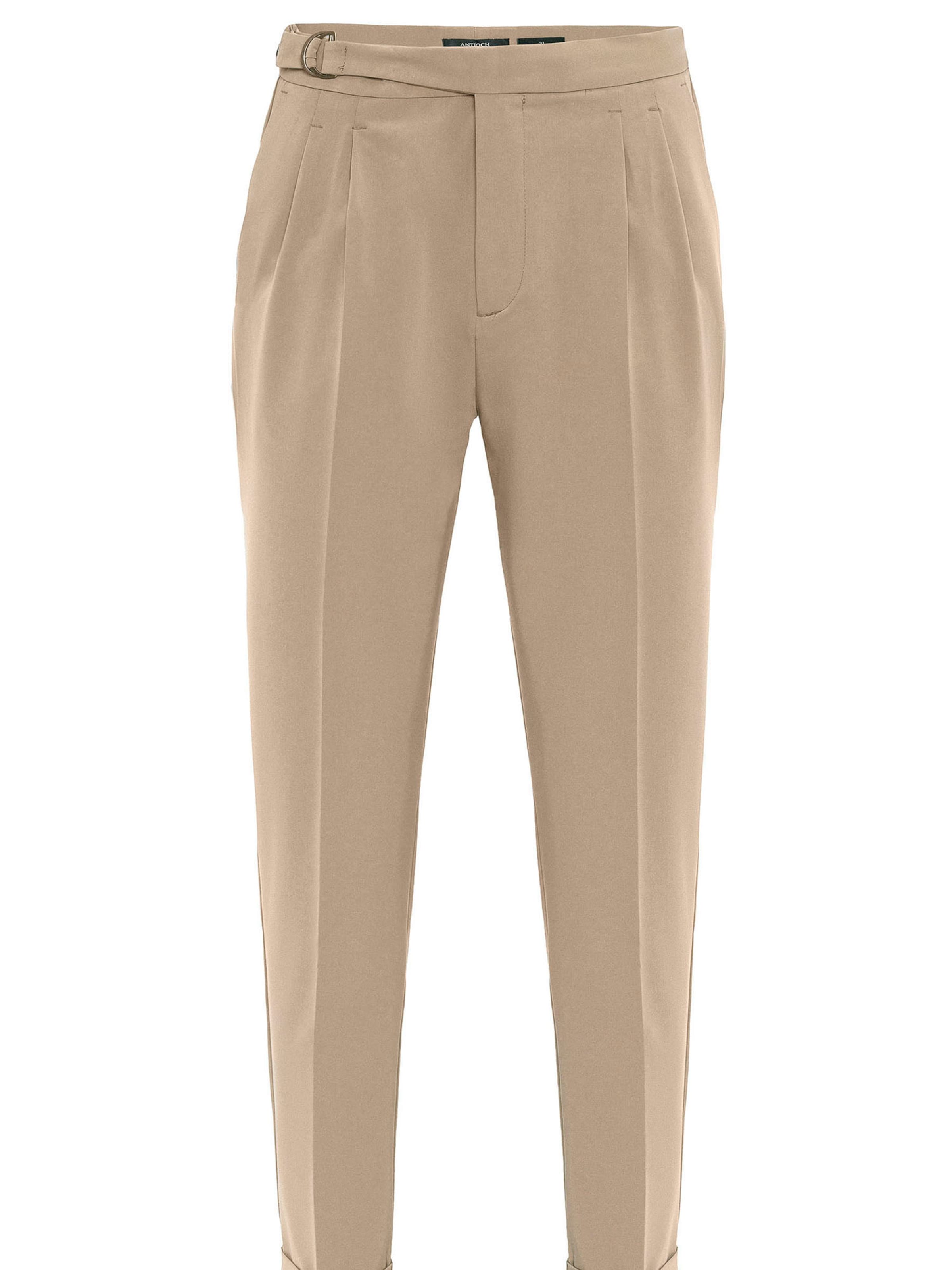 Antioch Loosefit Kalhoty se sklady v pase – béžová: přední strana