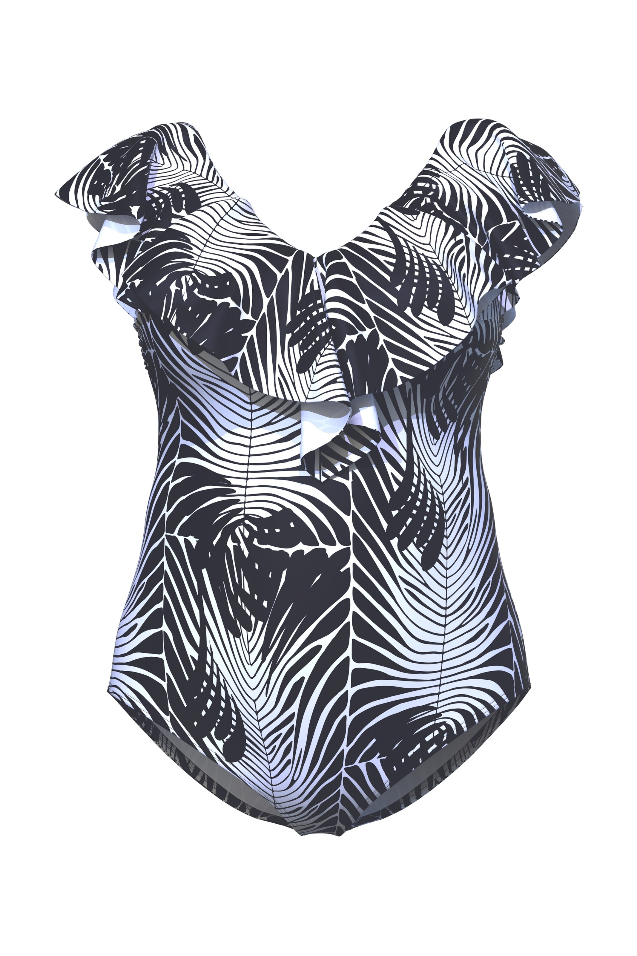 Ulla Popken Badpak in Zwart: voorkant