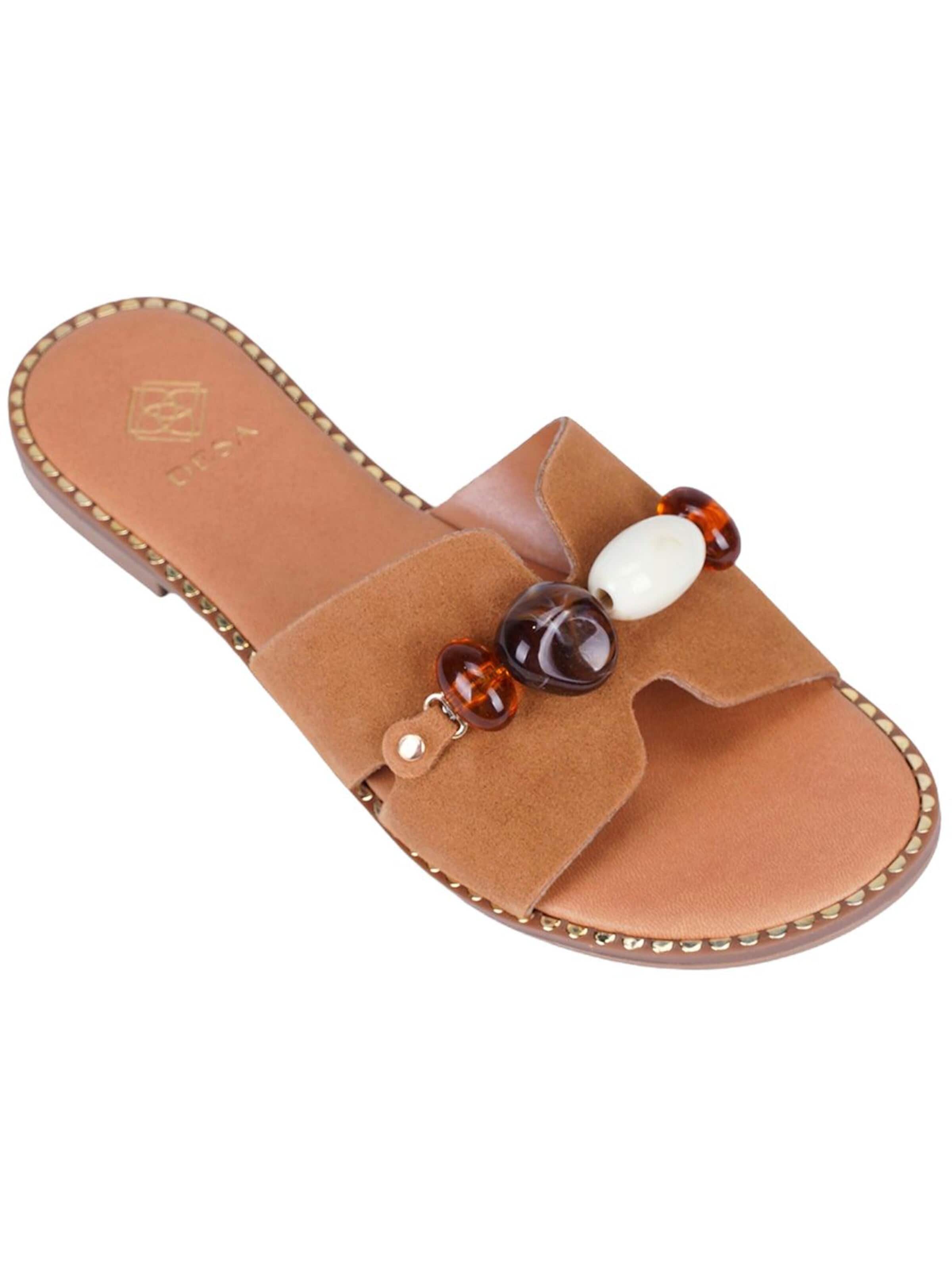 Desa Pantolette 'Folien'‌‌‌‌‌‌‌‌‌ in Beige: Vorderseite