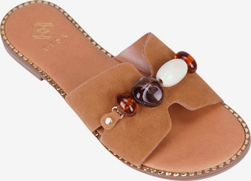 Desa Pantolette 'Folien' in Beige: Vorderseite