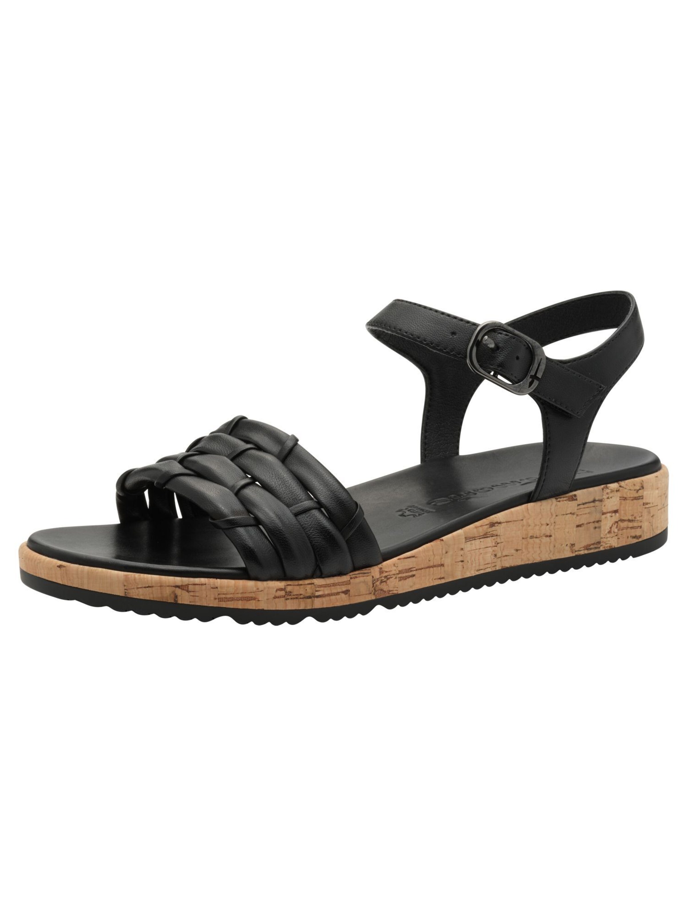 Tamaris Sandalen met riem in Zwart: voorkant