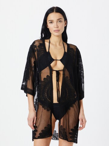 ETAM Strand-Kimono 'DESERT' in Schwarz: Vorderseite