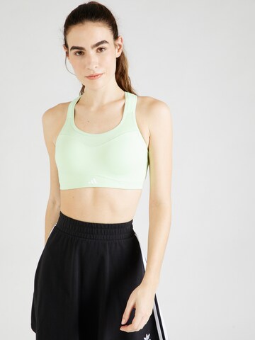 ADIDAS PERFORMANCE - Soutien Bustier Soutien de desporto em verde: frente