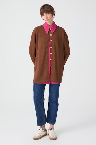 Touche Prive Gebreid vest in Bruin