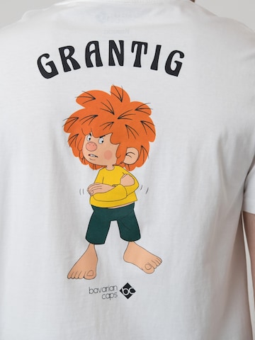 Bavarian Caps Shirt 'Grantler Klub: Pumuckl'‌‌‌‌‌‌‌‌ in Weiß