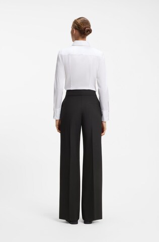 HUGO Wide leg Trousers with creases 'Himia' in Black