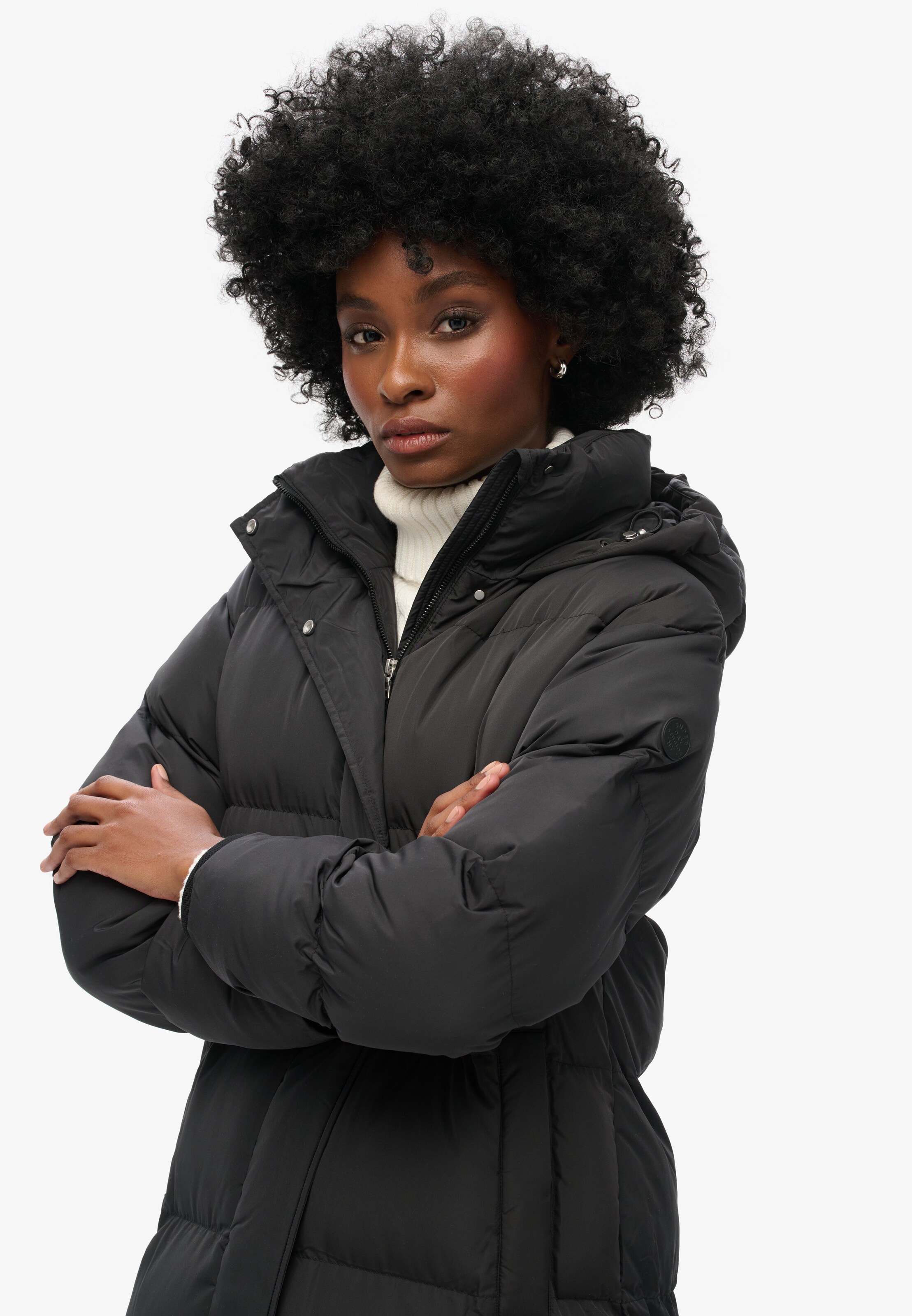 Manteau d’hiver Superdry en noir : devant
