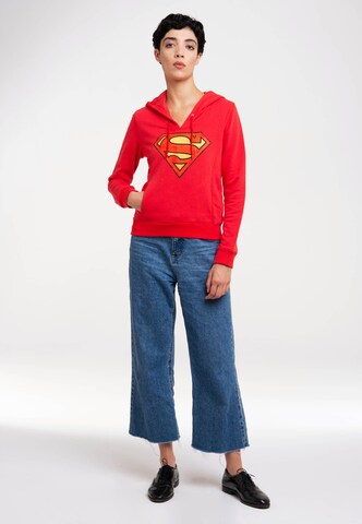 LOGOSHIRT Kapuzensweatshirt 'DC Comics - Superman' in Rot