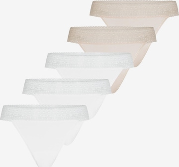 Mey String 'Modal Lace' in Beige: Vorderseite