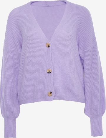 Decay Knit Cardigan in Purple: front