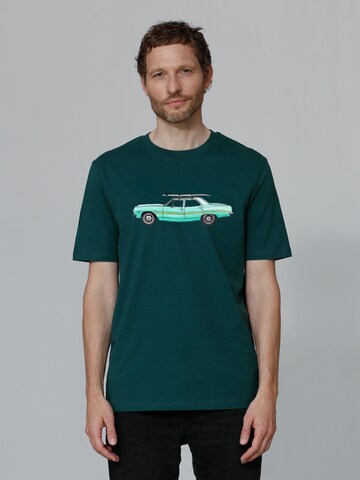 Maglietta 'Surf Car' di Watapparel in verde: frontale