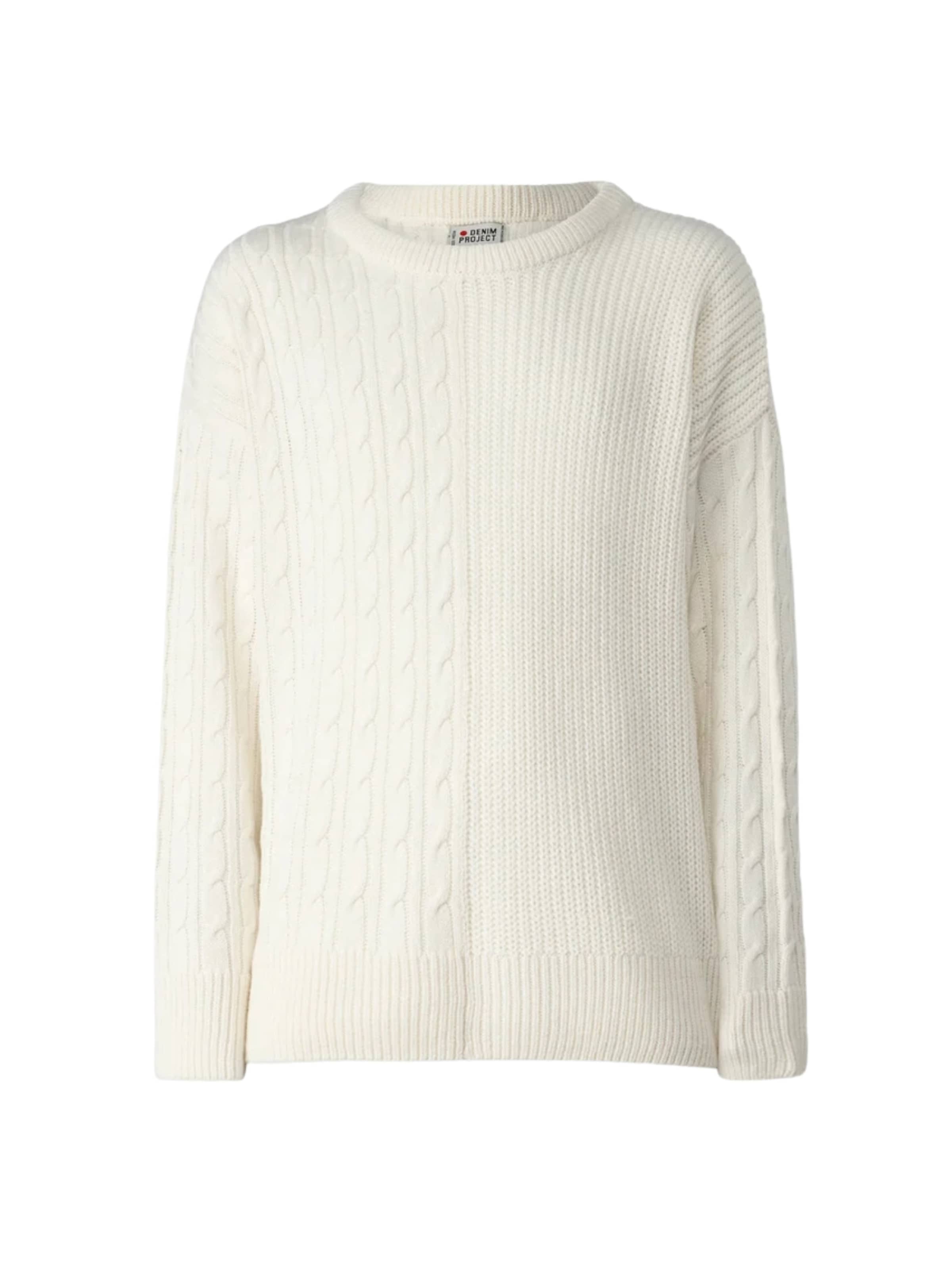 Denim Project Comfort fit Overhemd ' DPKnitted ' in Wit: voorkant