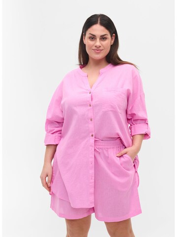 Zizzi Blouse 'Flex' in Roze: voorkant