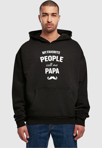 Merchcode Sweatshirt 'Fathers Day - My Favorite People Call Me Papa' in Schwarz: Vorderseite