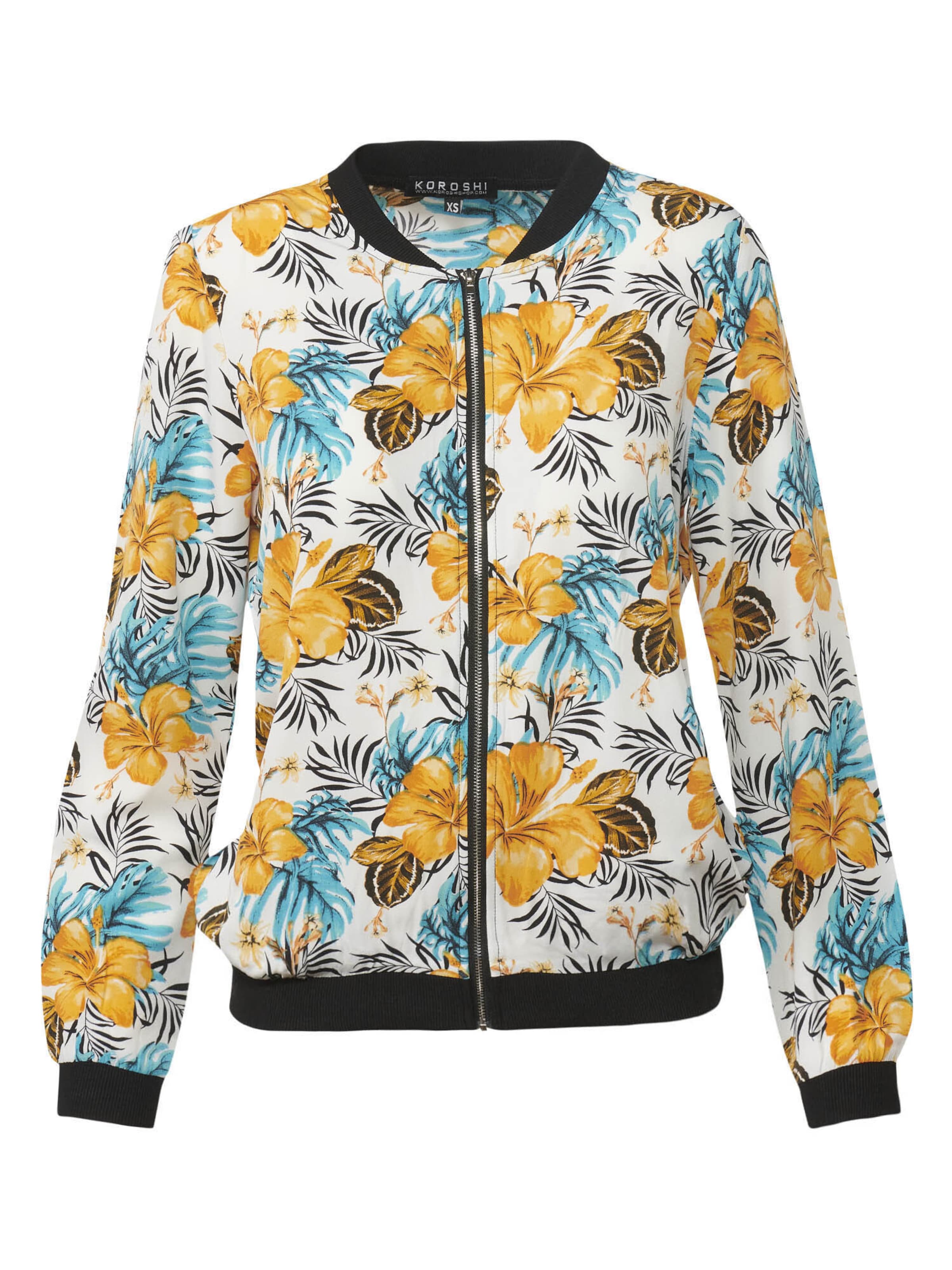 KOROSHI Sweatjacke in Beige: Vorderseite