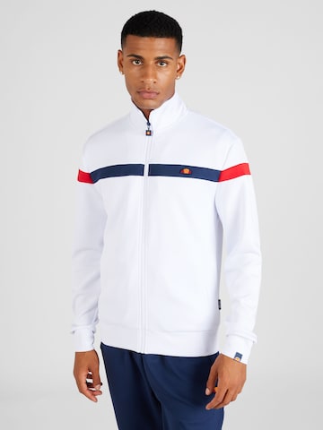 ELLESSE Zip-Up Hoodie in White: front