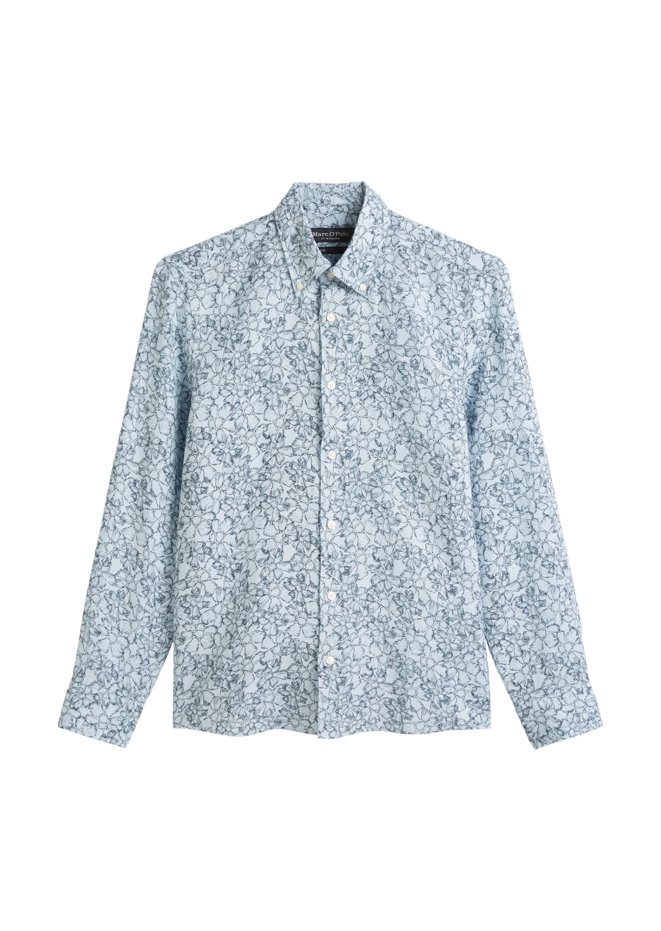 Marc O'Polo Button Up Shirt in Blue: front