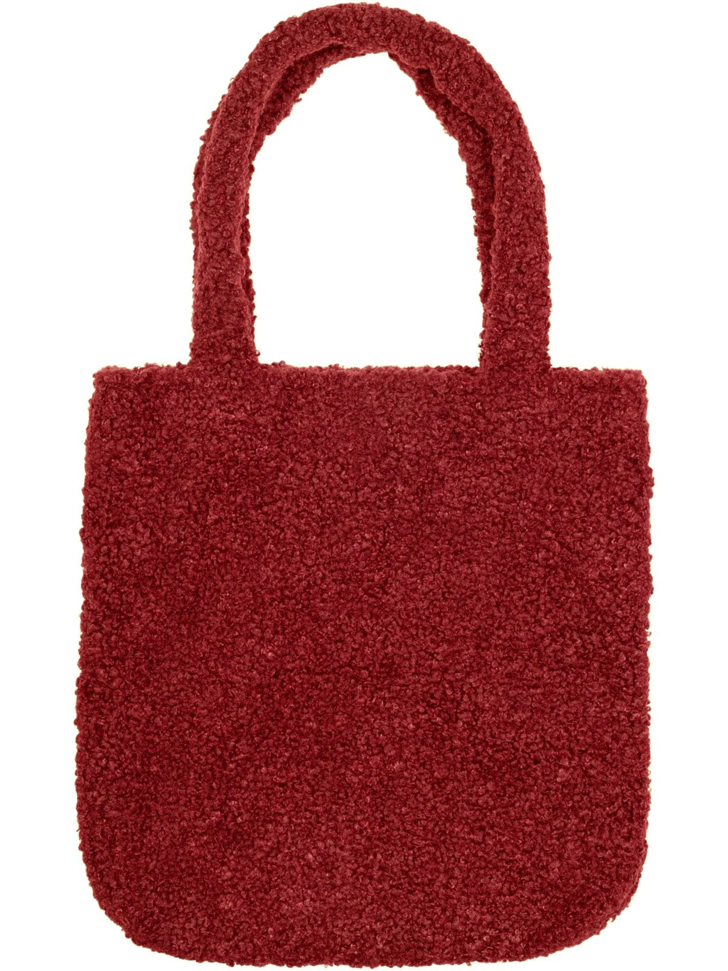 styleBREAKER Schultertasche 'Teddyfell Beuteltasche'‌‌‌‌‌ in Rot: Vorderseite