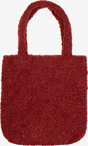 styleBREAKER Schultertasche 'Teddyfell Beuteltasche' in Rot: Vorderseite